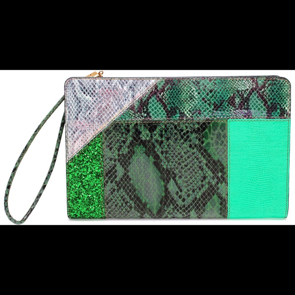 Stella McCartney exotic skins patchwork Clutch